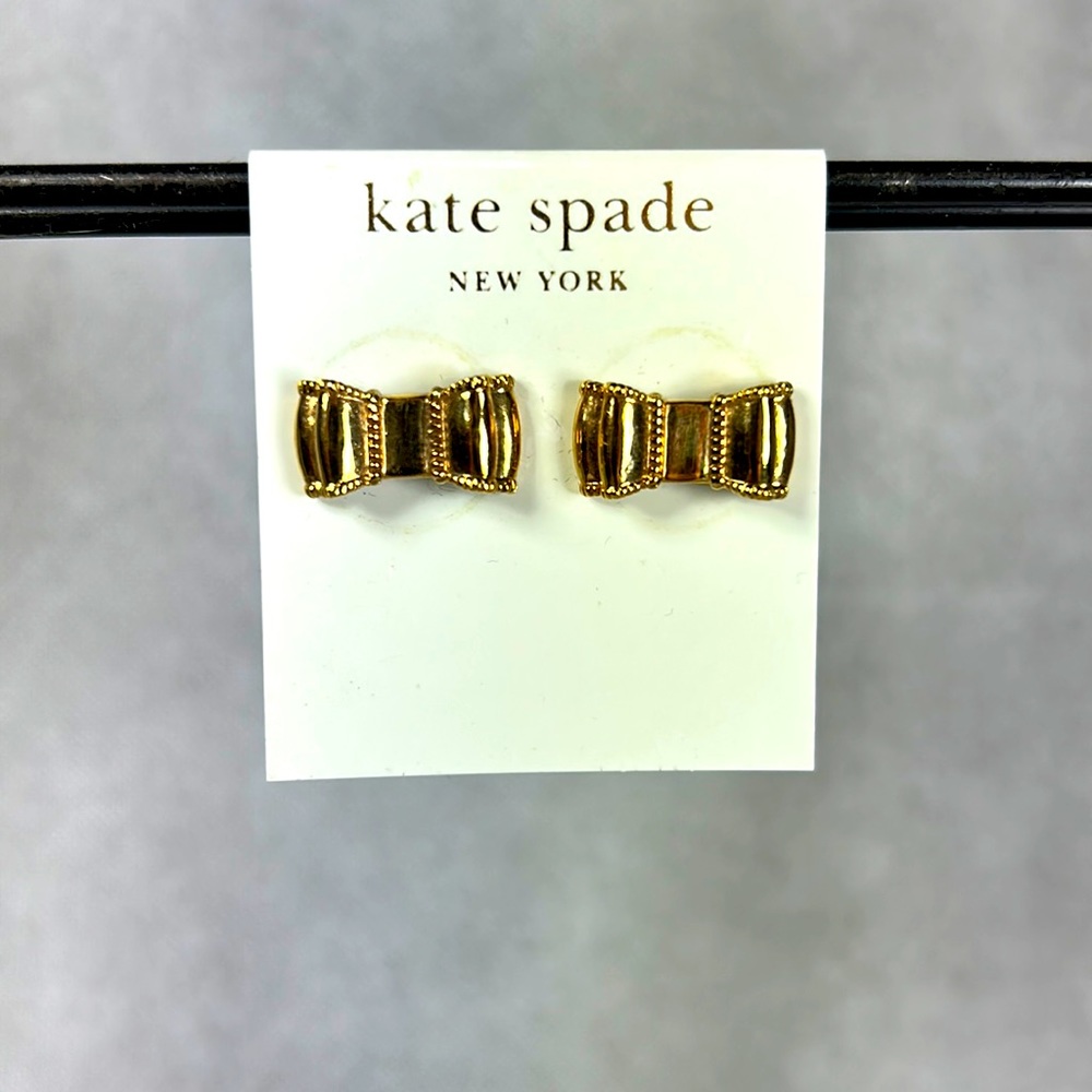 Kate Spade All Wrapped Up 14K Goldfill Double Bow Stud Earrings